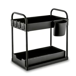 Regał uniwersalny organizer Tadar 2 poziomy 40 x 39,5 x 22 cm czarny