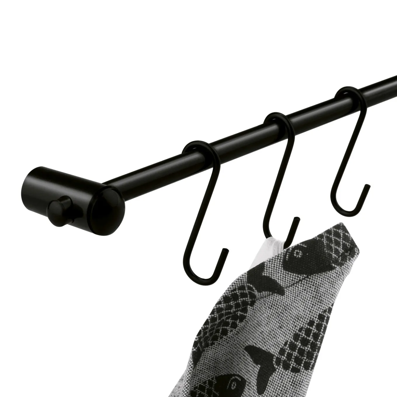 Reling kuchenny z 8 wieszakami Tadar 54 cm czarny
