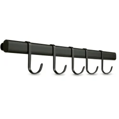 Reling kuchenny z 5 wieszakami Tadar 60 cm czarny