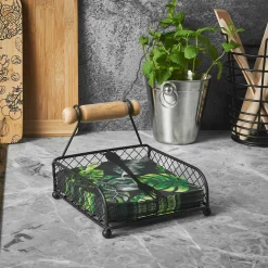 Serwetnik metalowy Tadar Rustiko 18 x 21 x 13 cm czarny