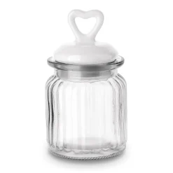 Słoik ozdobny z pokrywką ceramiczną Tadar Serce 290 ml okrągły