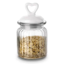 Słoik ozdobny z pokrywką ceramiczną Tadar Serce 290 ml okrągły