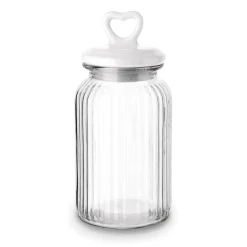 Słoik ozdobny z pokrywką ceramiczną Tadar Serce 1300 ml okrągły