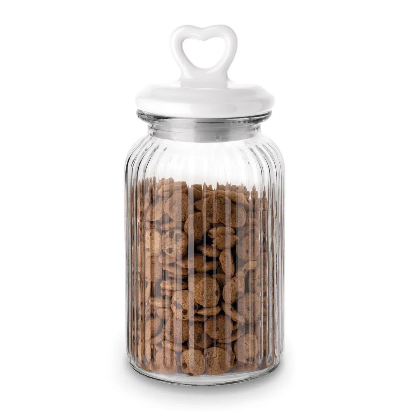 Słoik ozdobny z pokrywką ceramiczną Tadar Serce 1300 ml okrągły