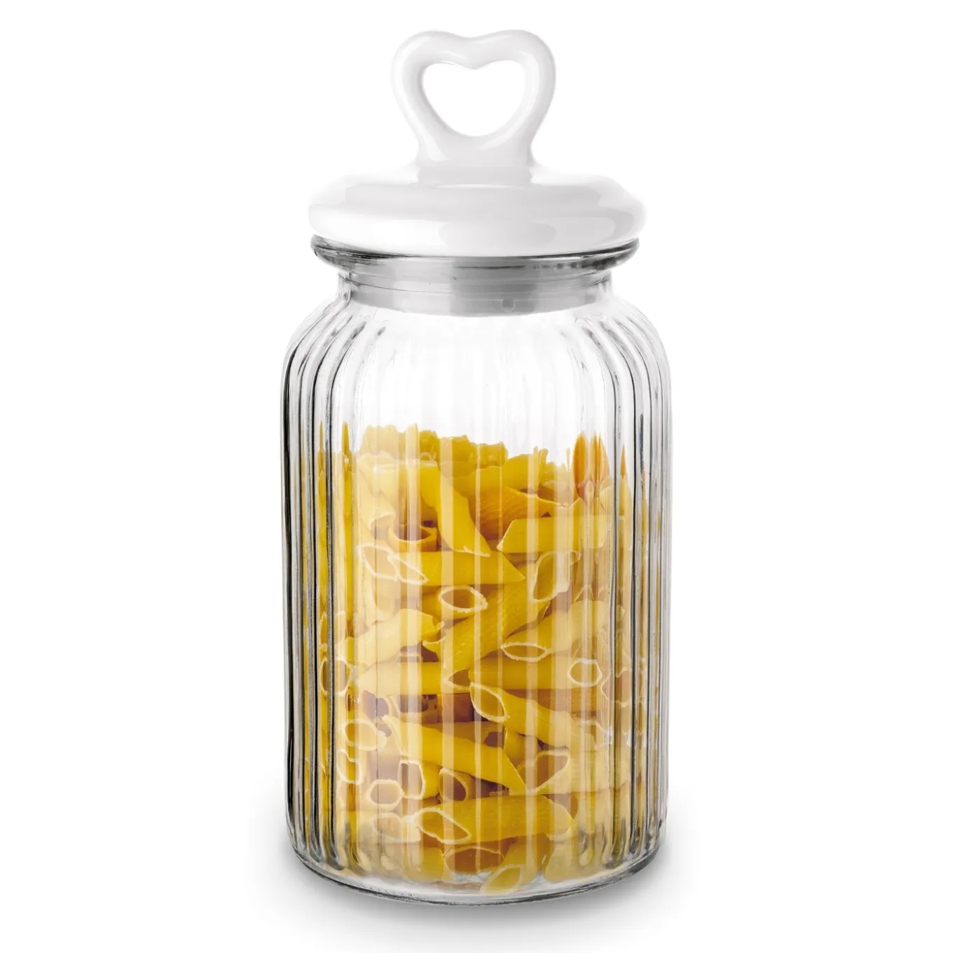 Słoik ozdobny z pokrywką ceramiczną Tadar Serce 1300 ml okrągły