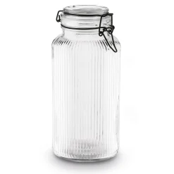 Słoik z czarnym klipsem i szklaną pokrywą Tadar Strip 1500 ml