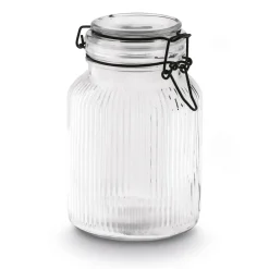 Słoik z czarnym klipsem i szklaną pokrywą Tadar Strip 950 ml