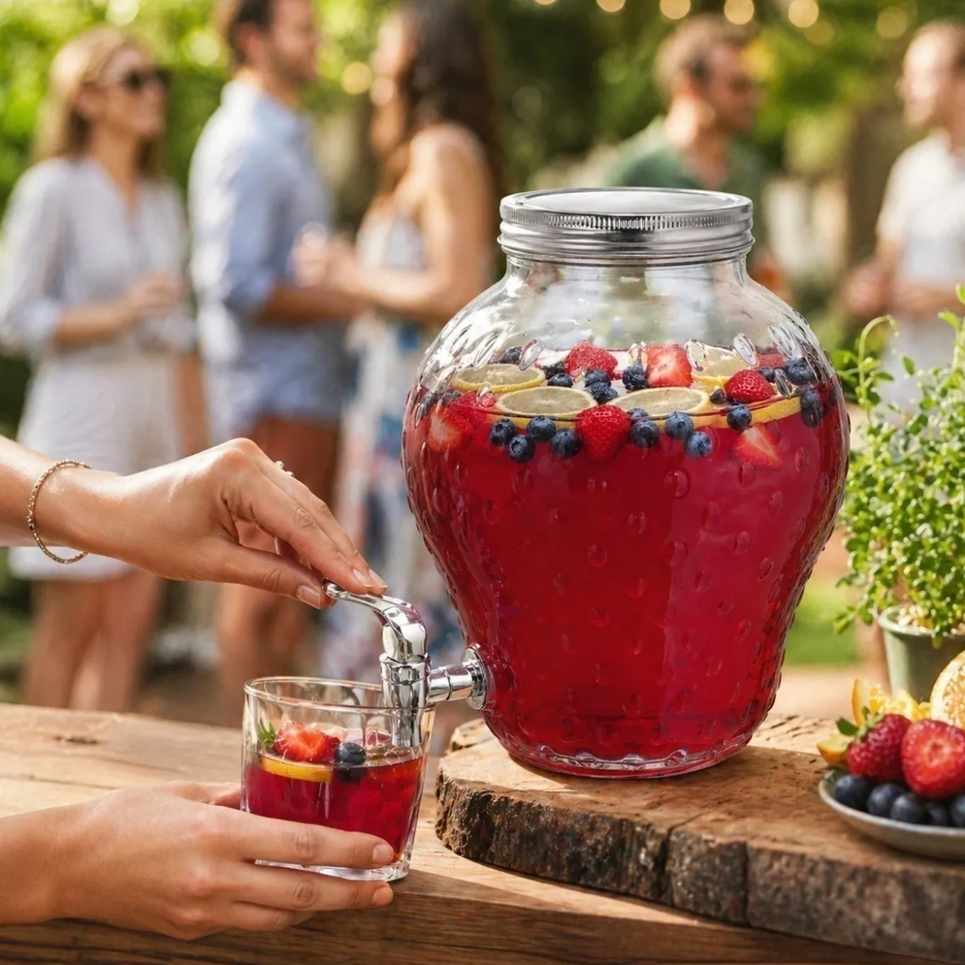 Słoik z kranikiem Tadar Truskawka 3,8 l