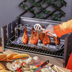 Stojak do pieczenia grillowania na podudzia i skrzydełka z tacką Tadar BBQ