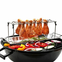 Stojak do pieczenia grillowania na podudzia i skrzydełka z tacką Tadar BBQ