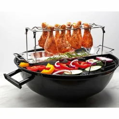 Stojak do pieczenia grillowania na podudzia i skrzydełka z tacką Tadar BBQ