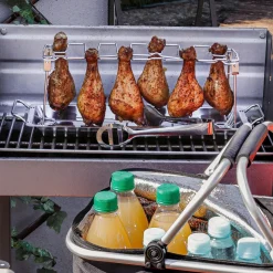 Stojak do pieczenia grillowania na podudzia i skrzydełka z tacką Tadar BBQ