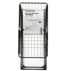 Suszarka balkonowa Konighoffer Vera Black 180 x 55 x 102 cm czarna i koszyk na klamerki