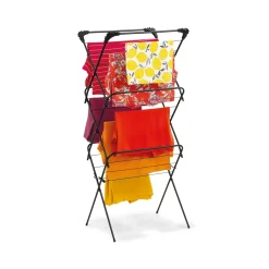 Suszarka balkonowa Tadar Marry III 64 x 45 x 136 cm czarna trzypoziomowa