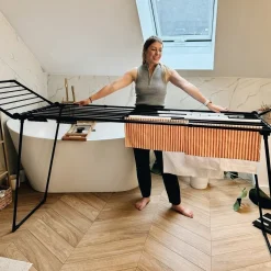 Suszarka balkonowa teleskopowa Konighoffer XXL 190-260 x 61 x 120 cm czarna