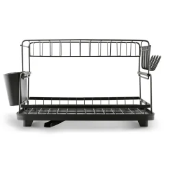 Suszarka do naczyń dwupoziomowa z ociekaczem Konighoffer 48 x 30 x 26 cm czarna