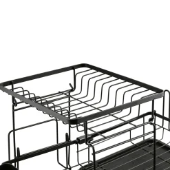 Suszarka do naczyń dwupoziomowa z ociekaczem Konighoffer 57 x 34 x 32,5 cm czarna