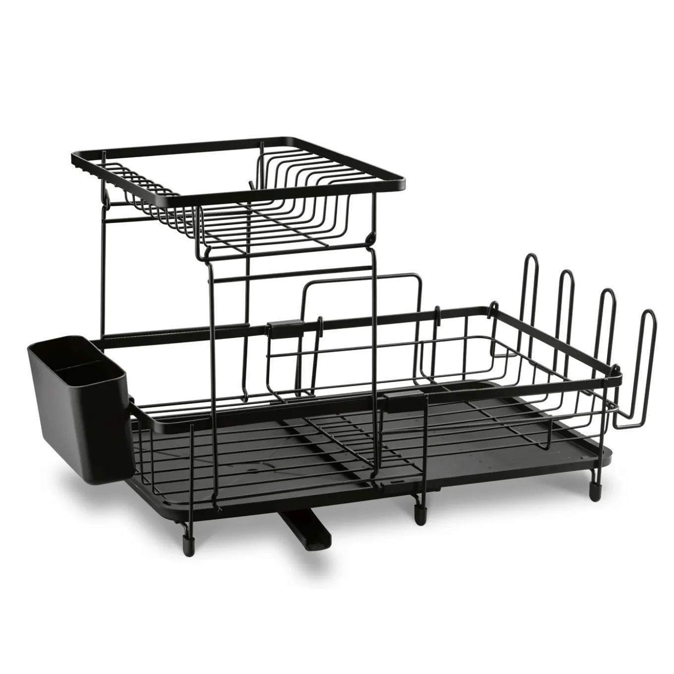 Suszarka do naczyń dwupoziomowa z ociekaczem Konighoffer 57 x 34 x 32,5 cm czarna