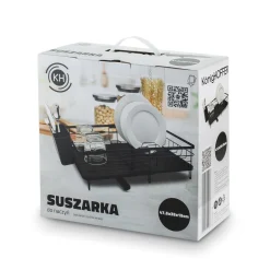 Suszarka do naczyń z ociekaczem i tacą Konighoffer 53 x 30 x 15,5 cm czarna