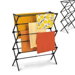 Suszarka na pranie pionowa teleskopowa Konighoffer Cortina 77.5 x 28 x 95 cm czarna