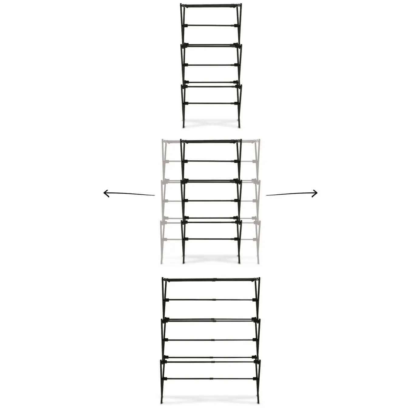 Suszarka na pranie pionowa teleskopowa Konighoffer Cortina 77.5 x 28 x 95 cm czarna