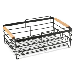 Suszarka 2-poziomowa do naczyń z ociekaczem i tacą Tadar 43 x 29 x 27 cm czarna