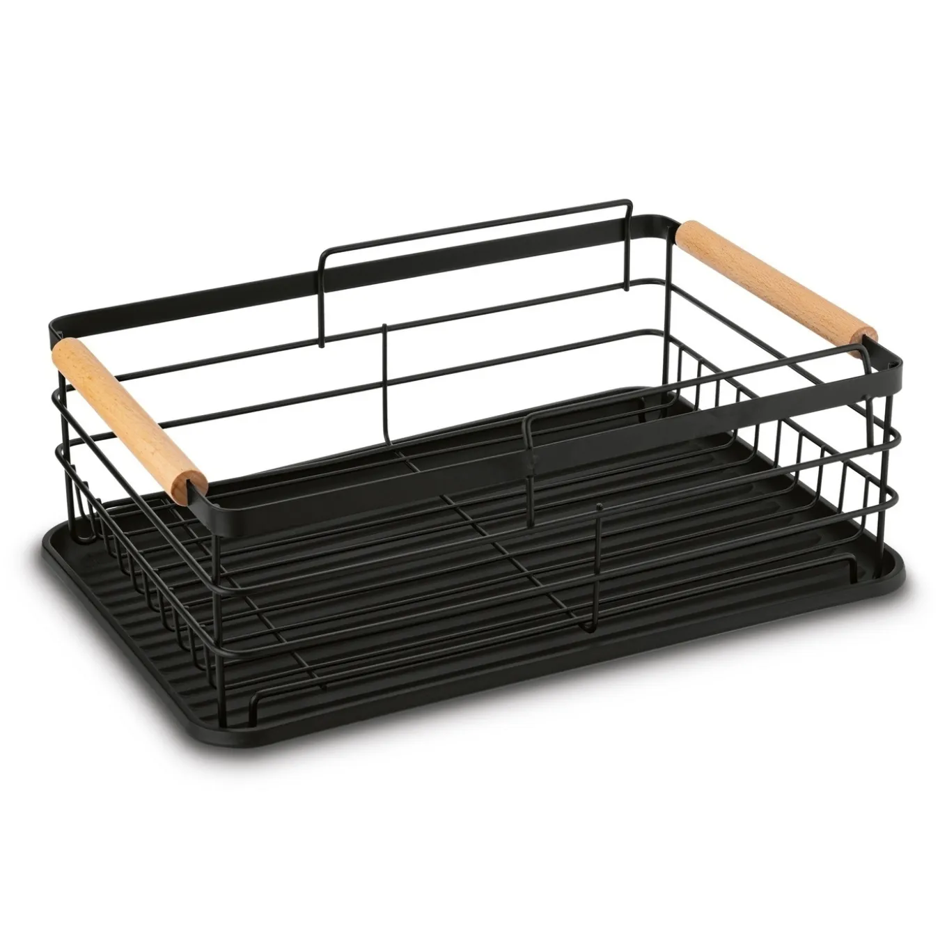Suszarka 2-poziomowa do naczyń z ociekaczem i tacą Tadar 43 x 29 x 27 cm czarna