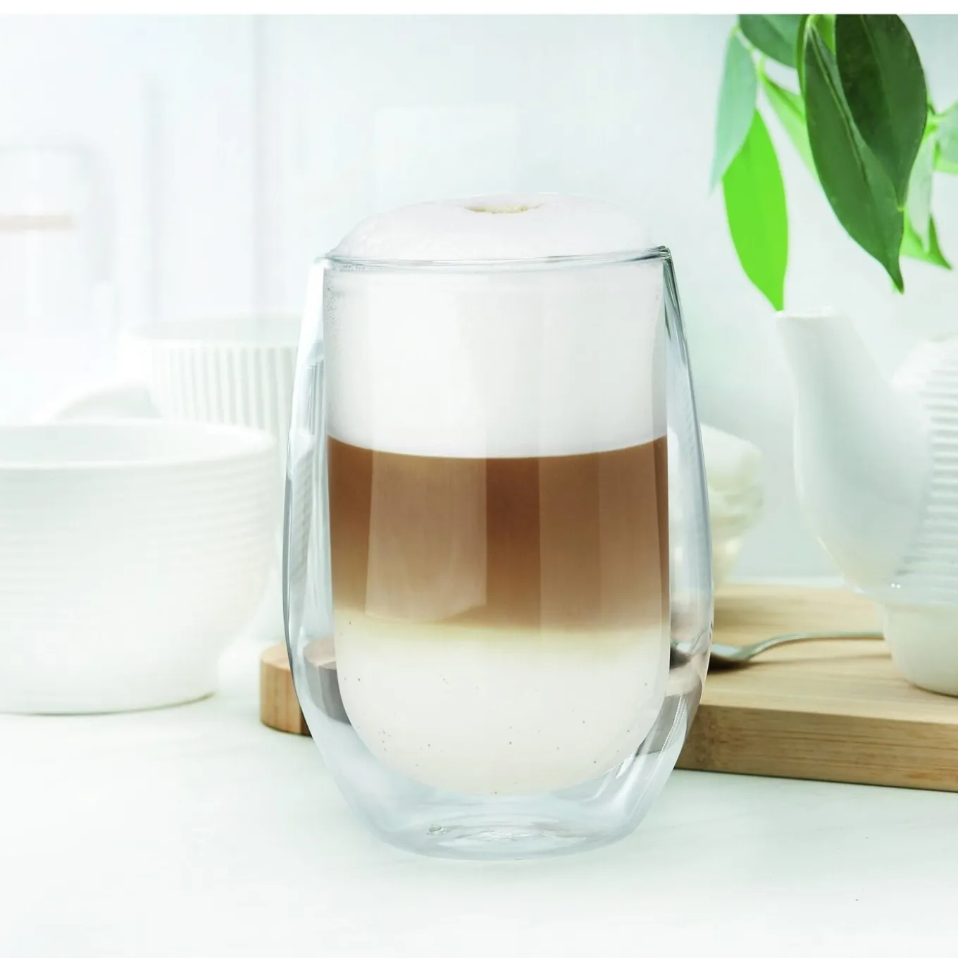 Szklanki termiczne do kawy Tadar Sublime 300 ml 6 szt. i spieniacz do mleka