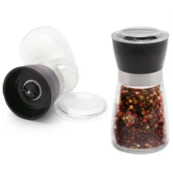 Szklany młynek ręczny do soli i pieprzu Tadar 170 ml czarny