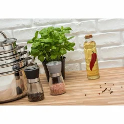 Szklany młynek ręczny do soli i pieprzu Tadar 170 ml czarny