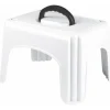 Taboret podest z rączką Plast Team 38 x 30 x 24 cm biało czarny