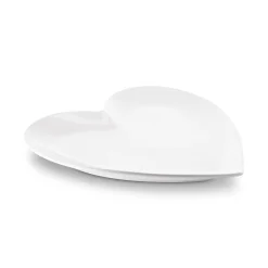 Talerz porcelanowy Tadar Serce 25 x 26 x 2 cm biały