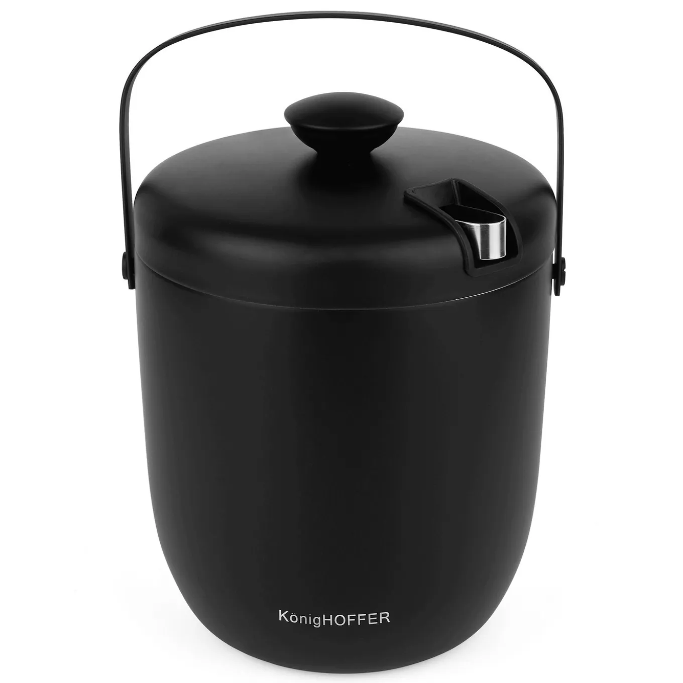 Wiaderko do lodu ze szczypcami Konighoffer Oris 2,8 l czarne