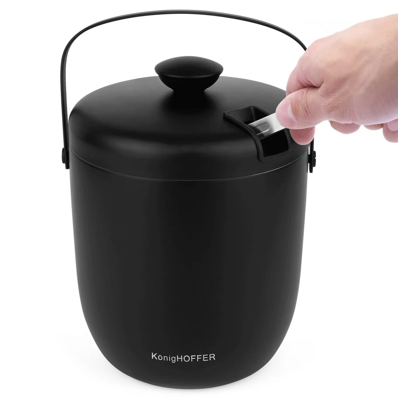Wiaderko do lodu ze szczypcami Konighoffer Oris 2,8 l czarne