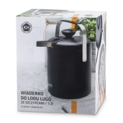 Wiaderko do lodu ze szczypcami KonigHOFFER Lugo 1,3 l czarny mat