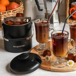 Wiaderko do lodu ze szczypcami KonigHOFFER Lugo 1,3 l czarny mat