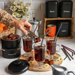 Wiaderko do lodu ze szczypcami KonigHOFFER Lugo 1,3 l czarny mat