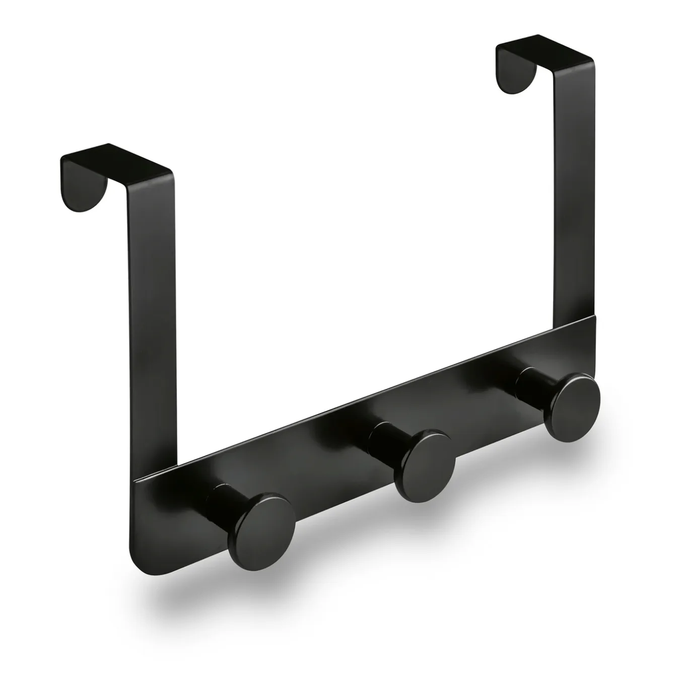Wieszak na drzwi metalowy Tadar 22,8 x 15 cm czarny 3 haczyki