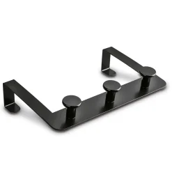 Wieszak na drzwi metalowy Tadar 22,8 x 15 cm czarny 3 haczyki