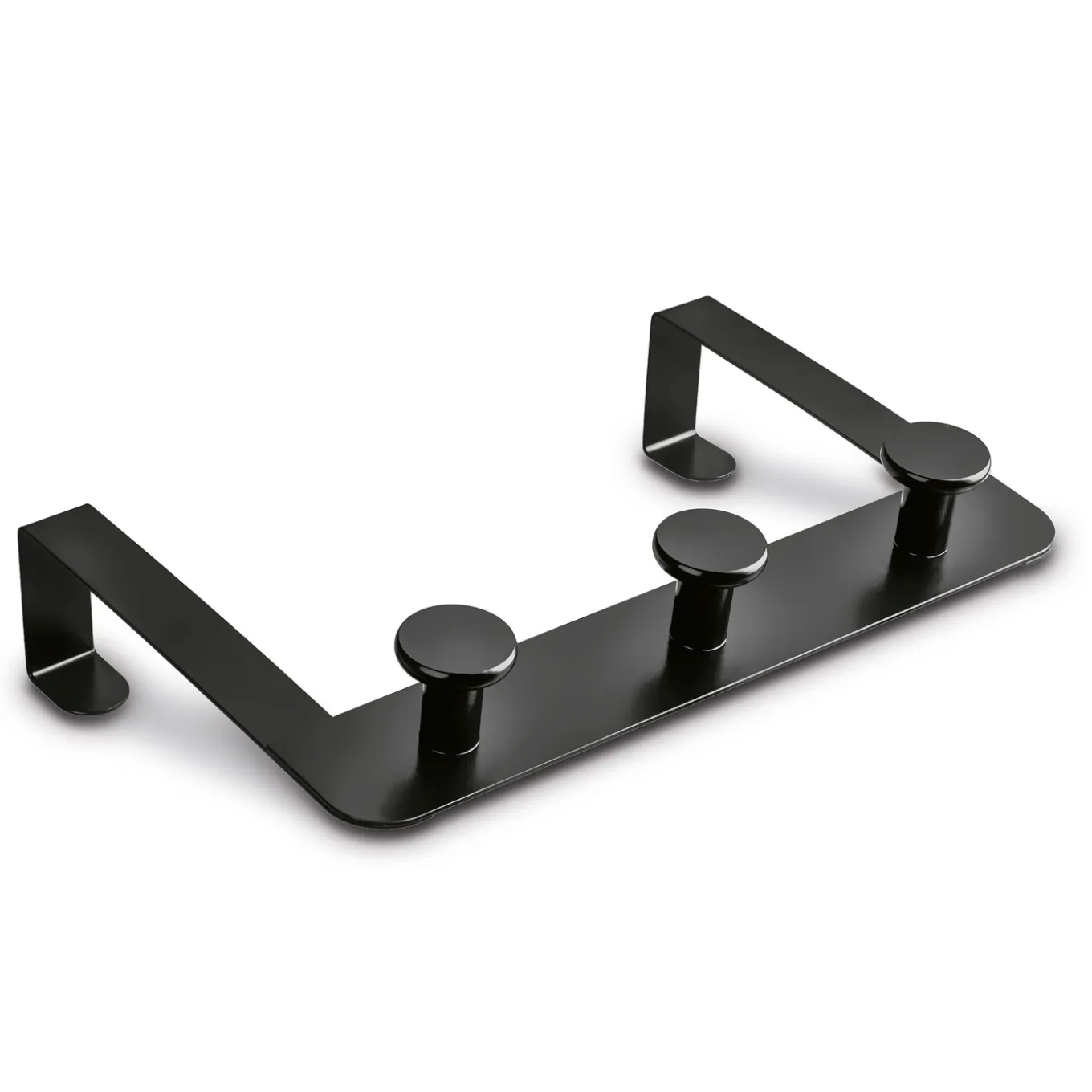 Wieszak na drzwi metalowy Tadar 22,8 x 15 cm czarny 3 haczyki