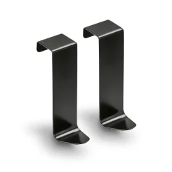 Wieszak na drzwi metalowy Tadar 8 x 2,5 cm czarny 2 sztuki