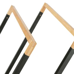 Wieszak na 2 ręczniki stojący Tadar Wood 45 x 21,5 x 76 cm czarny