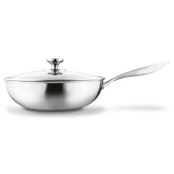 Wok nierdzewny Starke Pro Linesta Steel 30 x 9 cm z pokrywką