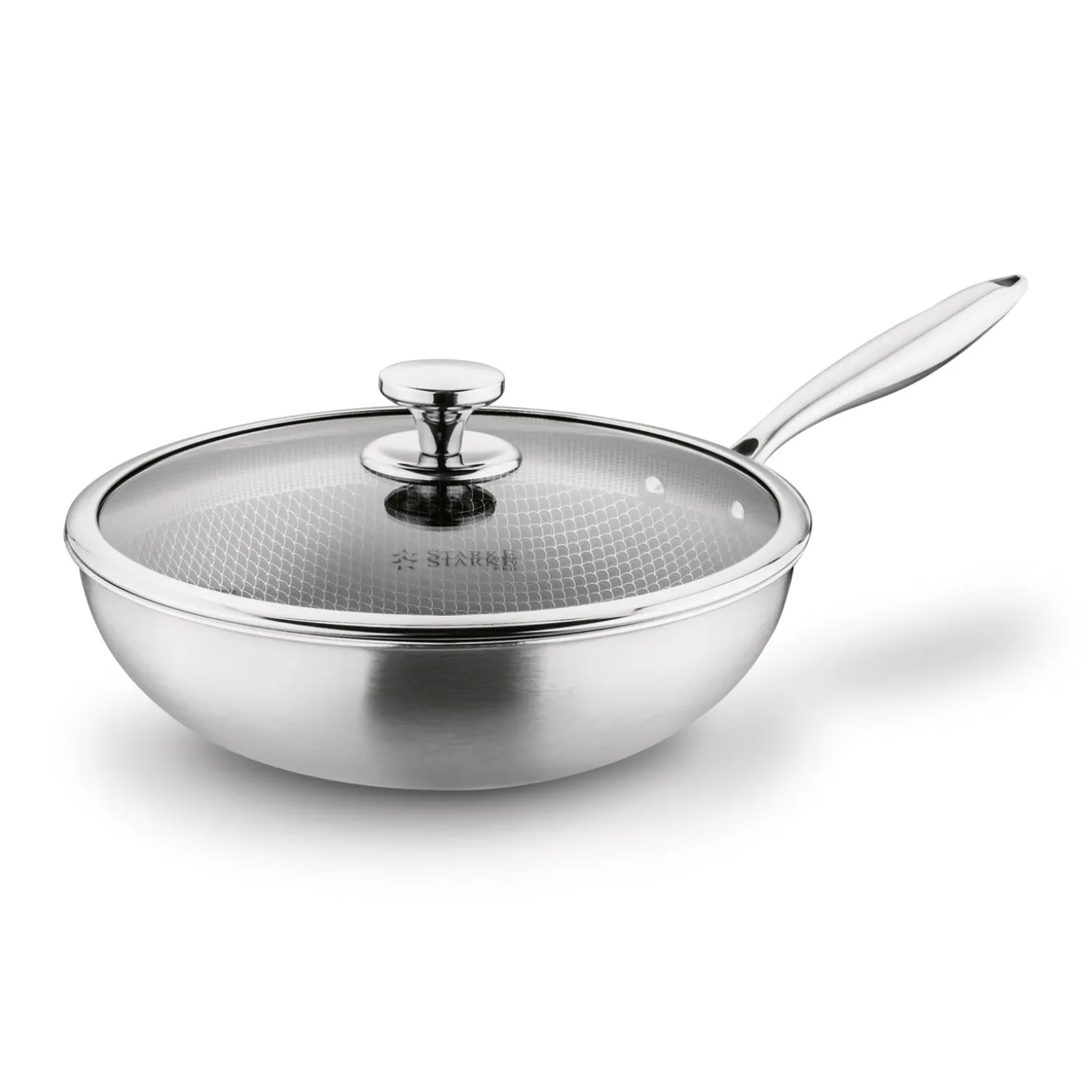 Wok nierdzewny Starke Pro Linesta Steel 30 x 9 cm z pokrywką