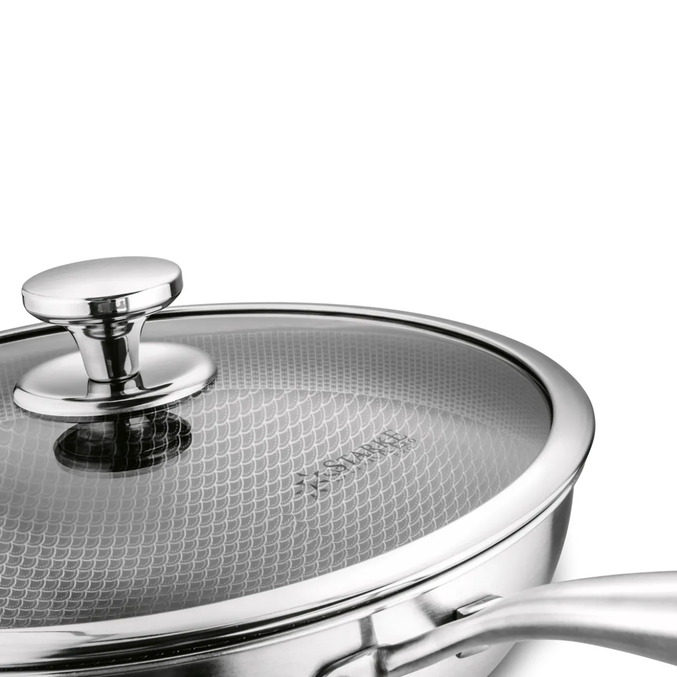 Wok nierdzewny Starke Pro Linesta Steel 30 x 9 cm z pokrywką