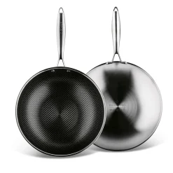 Wok nierdzewny Starke Pro Linesta Steel 30 x 9 cm z pokrywką