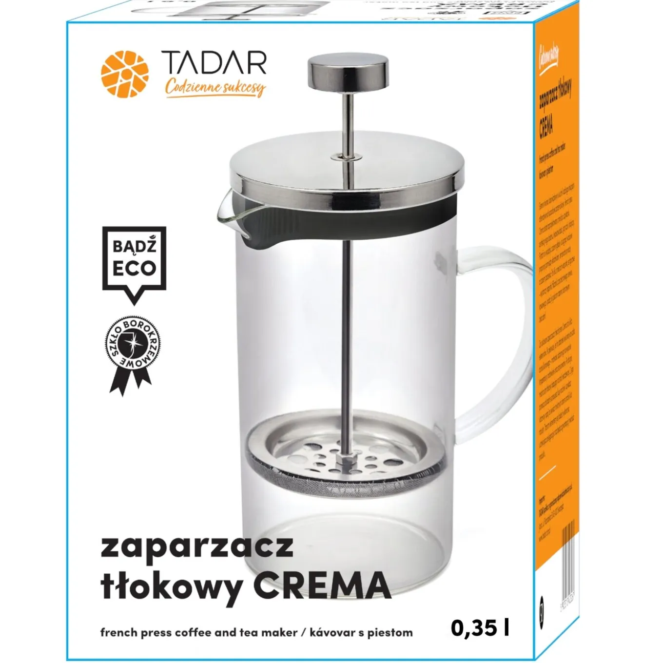 Zaparzacz tłokowy do kawy i herbaty Tadar Crema 0,35 l
