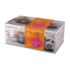 Zestaw garnków Konighoffer Pollo Rose Gold 8 elementów 2 nakładki i 2 podkładki