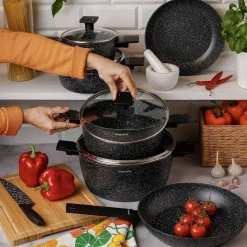 Zestaw garnków marmurowych na indukcję Konighoffer Brazos 10 elementów