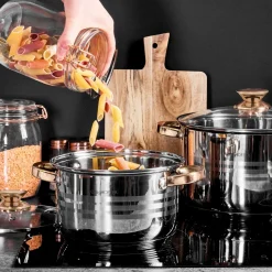 Zestaw garnków na indukcję Konighoffer Bari Rose Gold 12 elementów